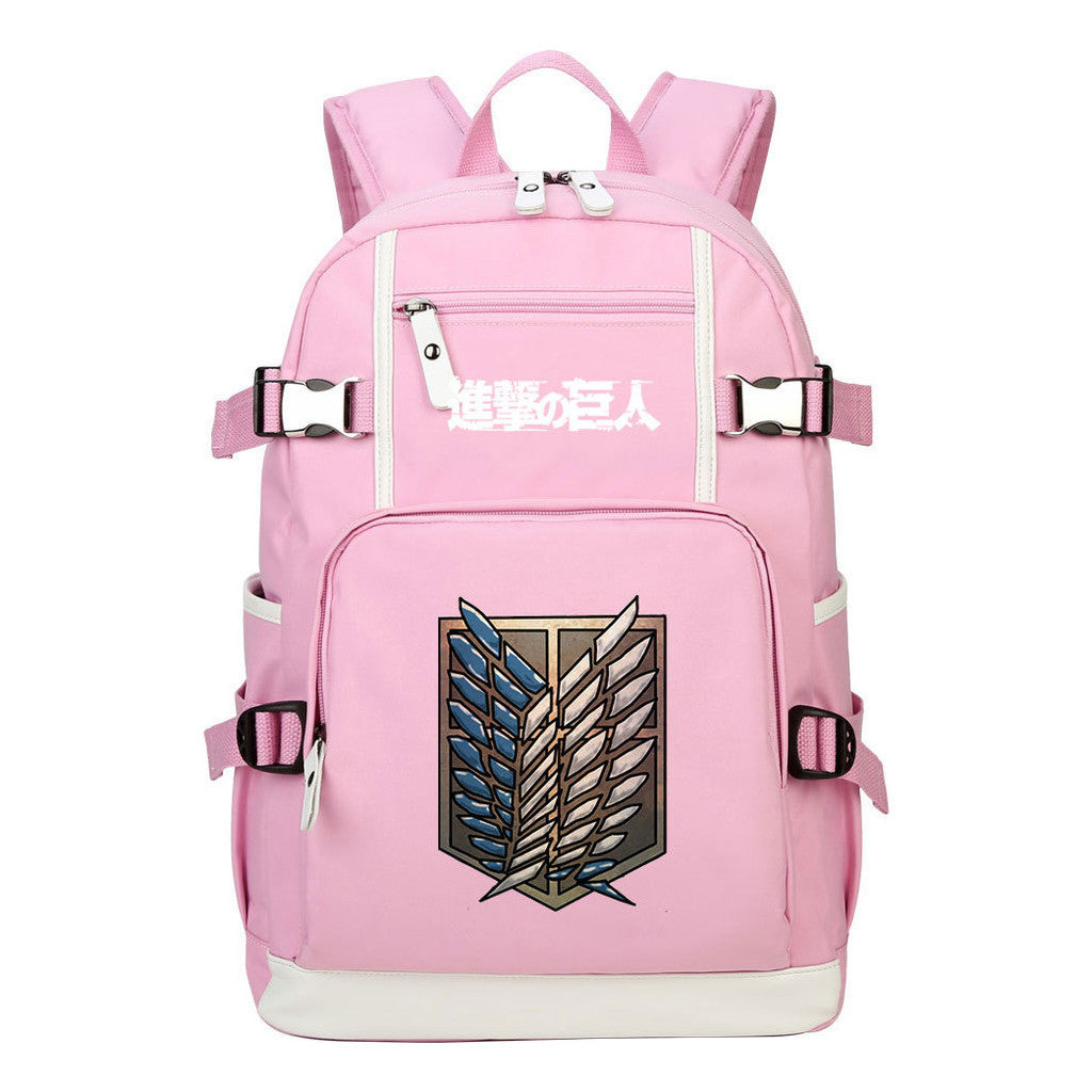 Giant Wings Of Cartoon And Anime Attack Youth Student Backpack, Leisure Travel Backpack