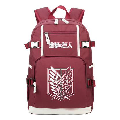 Giant Winged Soldier Captain Of Anime Attack Student Backpack, Leisure Travel Backpack