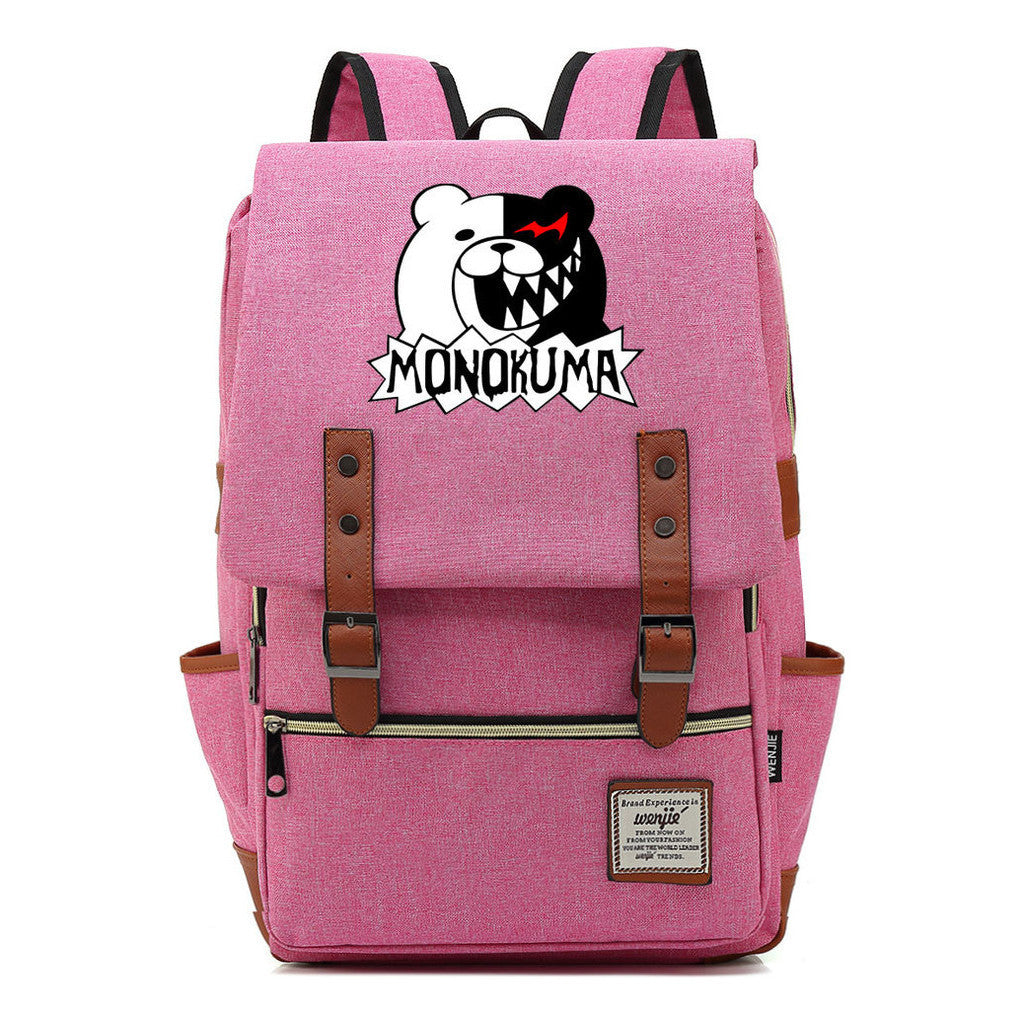 Printed Student Backpack With Men's And Women's Casual Belt Buckle, Classic Backpack