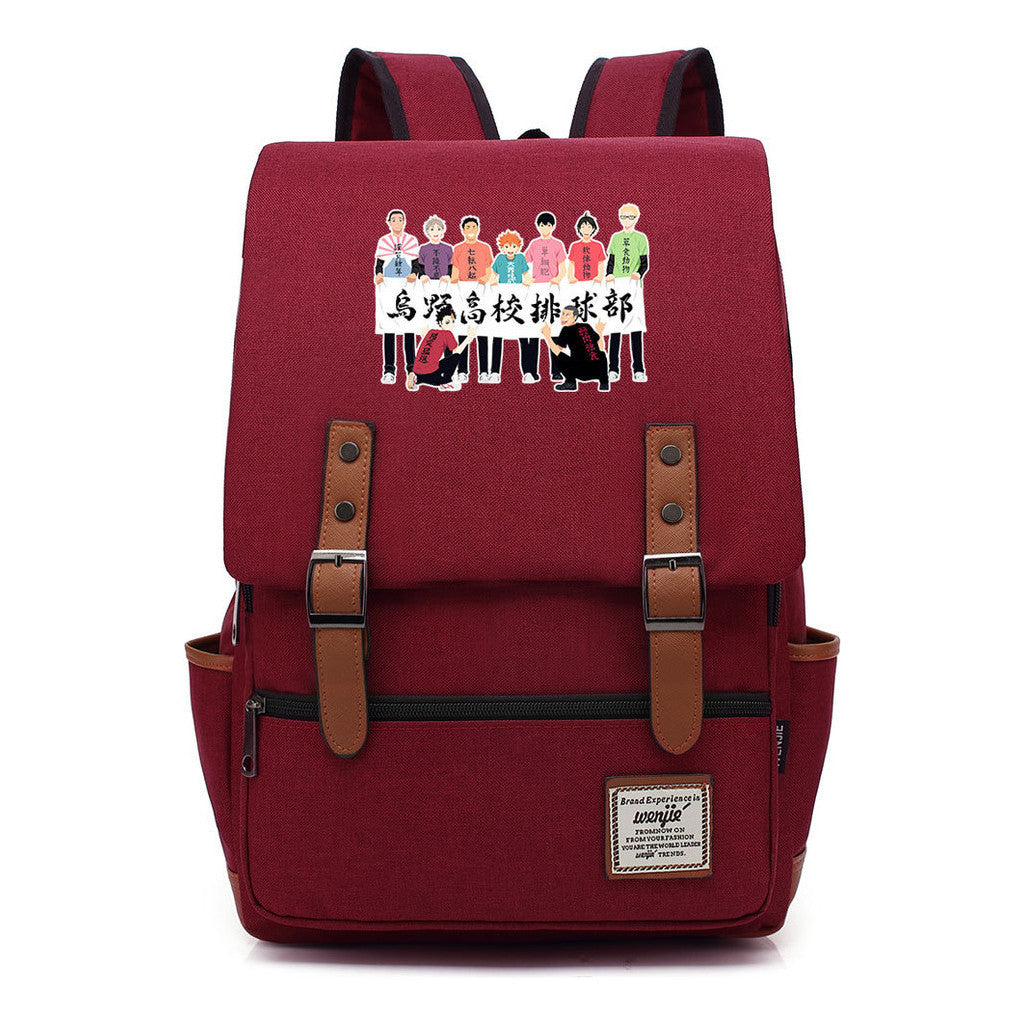 Volleyball Youth Printed Youth Student School Bag Men's And Women's Leisure Belt Buckle Classic Backpack