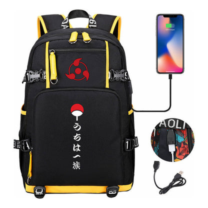 Naruto Usb Youth Student Backpack For Men And Women Leisure Travel Backpack