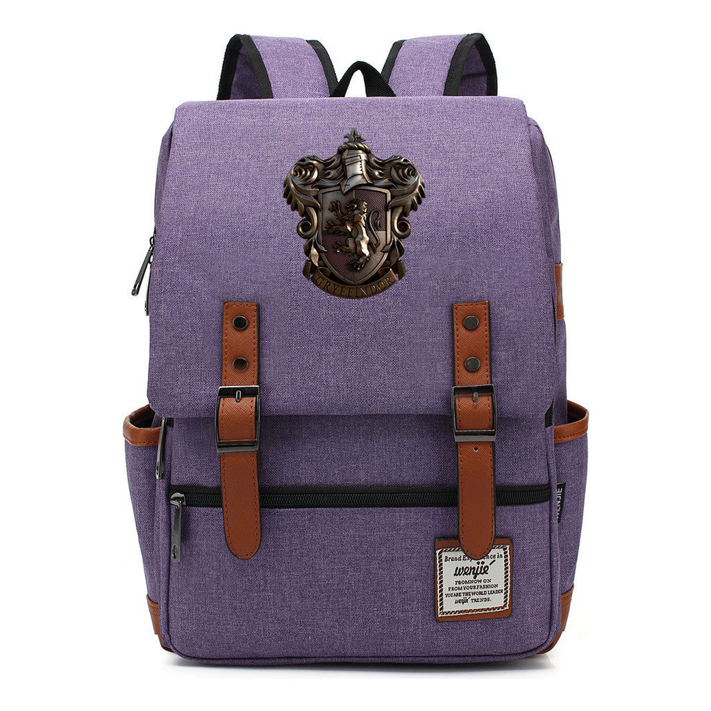 School Of Witchcraft And Wizardry Printed Youth Student Backpack For Men And Women, Casual Belt Buckle, Classic Backpack