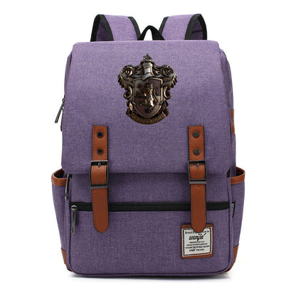 School Of Witchcraft And Wizardry Printed Youth Student Backpack For Men And Women, Casual Belt Buckle, Classic Backpack
