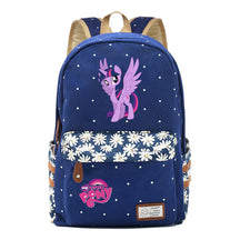 Pony Unicorn Youth Student School Bag Fragmented Canvas Girl Backpack