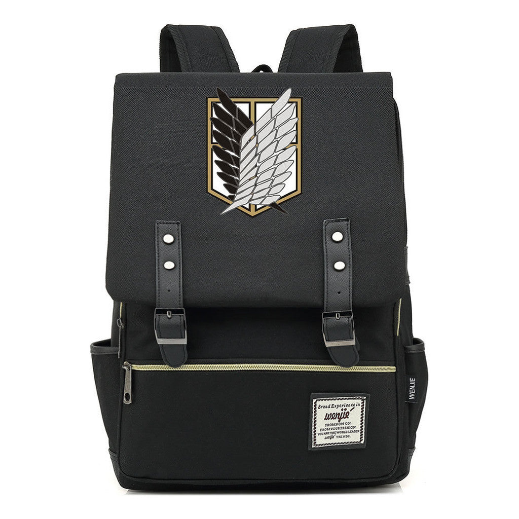 The Giant Of Manga Attack Printed Teenage Student Backpack For Men And Women With Casual Belt Buckle Classic Backpack 38*27*12.5cm