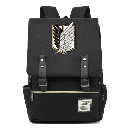 The Giant Of Manga Attack Printed Teenage Student Backpack For Men And Women With Casual Belt Buckle Classic Backpack 38*27*12.5cm