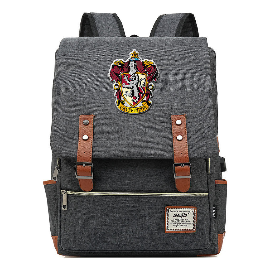 School Of Magic Schoolbag Usb Leisure Belt Buckle Backpack Men And Women