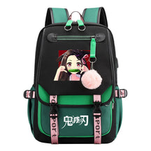 Cartoon Fashion Usb Youth Student Backpack Boy's And Girl's Leisure Ribbon Flip Backpack