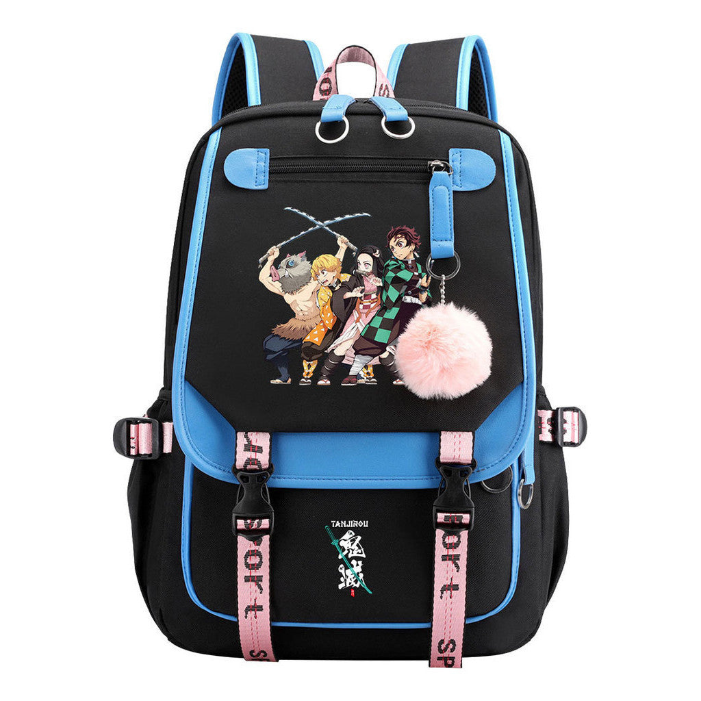 Cartoon Fashion Usb Student Backpack For Boy And Girl, Casual Woven Strap Flip Back Backpack