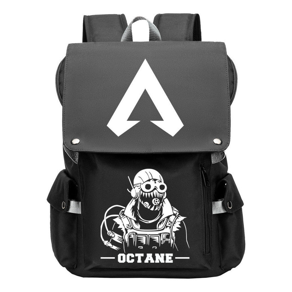 Apex Hero Print Usb Charging Cap Head Style Student School Bag Casual Backpack
