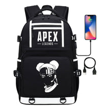 Apex Hero Print Usb Youth School Bag Backpack Leisure Travel Backpack