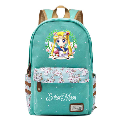Anime Surrounding Beauty Girl Warrior Youth Student School Bag Fragmented Flower Boy's And Girl's Leisure Backpack