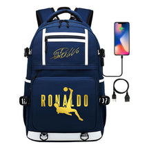Sports Star Cristiano Ronaldo Usb Youth Student School Bag Men's And Women's Backpack Leisure Travel Bag