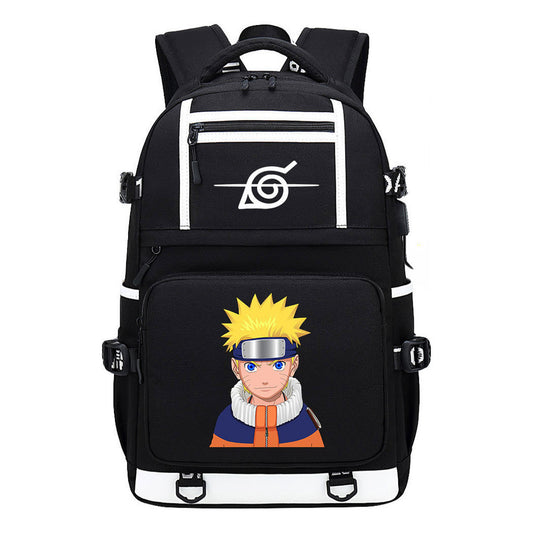Fashionable Naruto Usb Youth Student School Bag Men's And Women's Backpack Leisure Travel Bag
