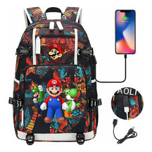 Super Mario Printed Teenage Student Backpack With Large Capacity For Men And Women's Leisure Travel Backpack