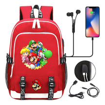 Super Mario Usb Youth School Bag Men's And Women's Leisure Sports Backpack