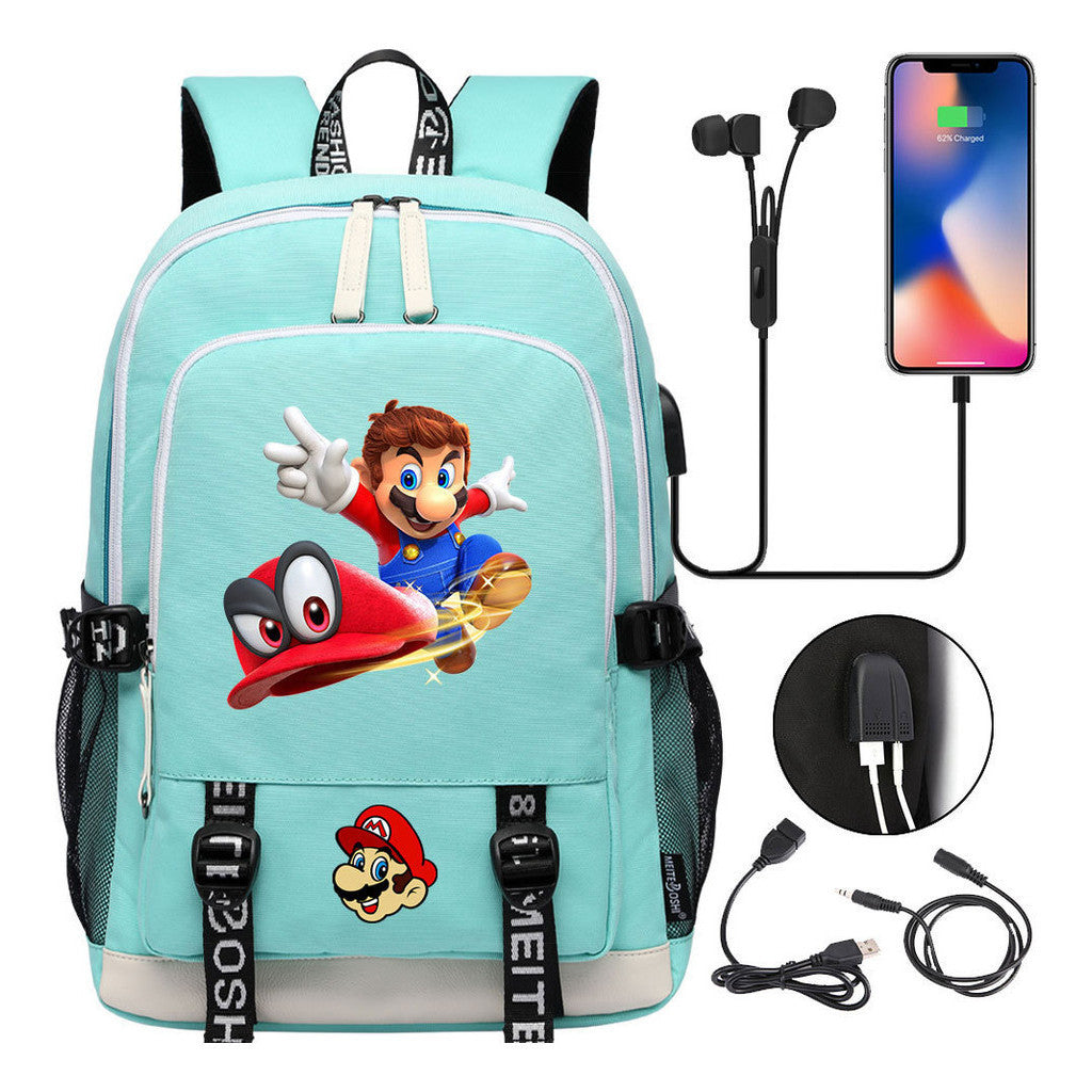 Usb Youth Student Backpack For Men And Women's Leisure Sports Backpack