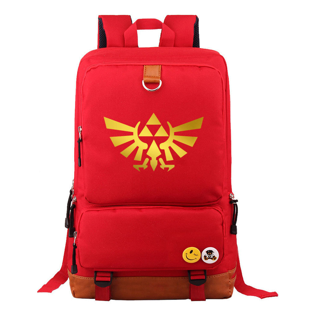 Golden Printed Youth Student Backpack, Travel Bag, Men's And Women's Backpack