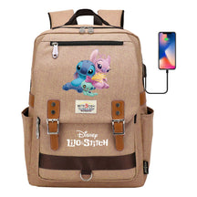 Anime Star Baby Stitch Printed Youth Student School Bag Casual Magnetic Buckle Backpack
