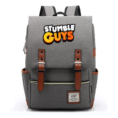 Printed Teenage Student Backpack With Casual Belt Buckle Backpack
