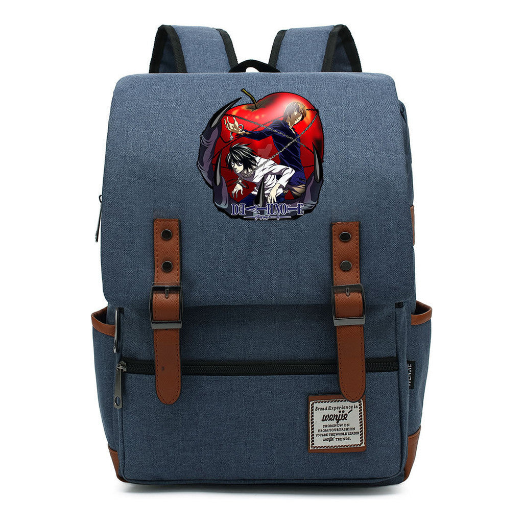Manga Death Note Youth Student School Bag Men's And Women's Leisure Belt Buckle Backpack