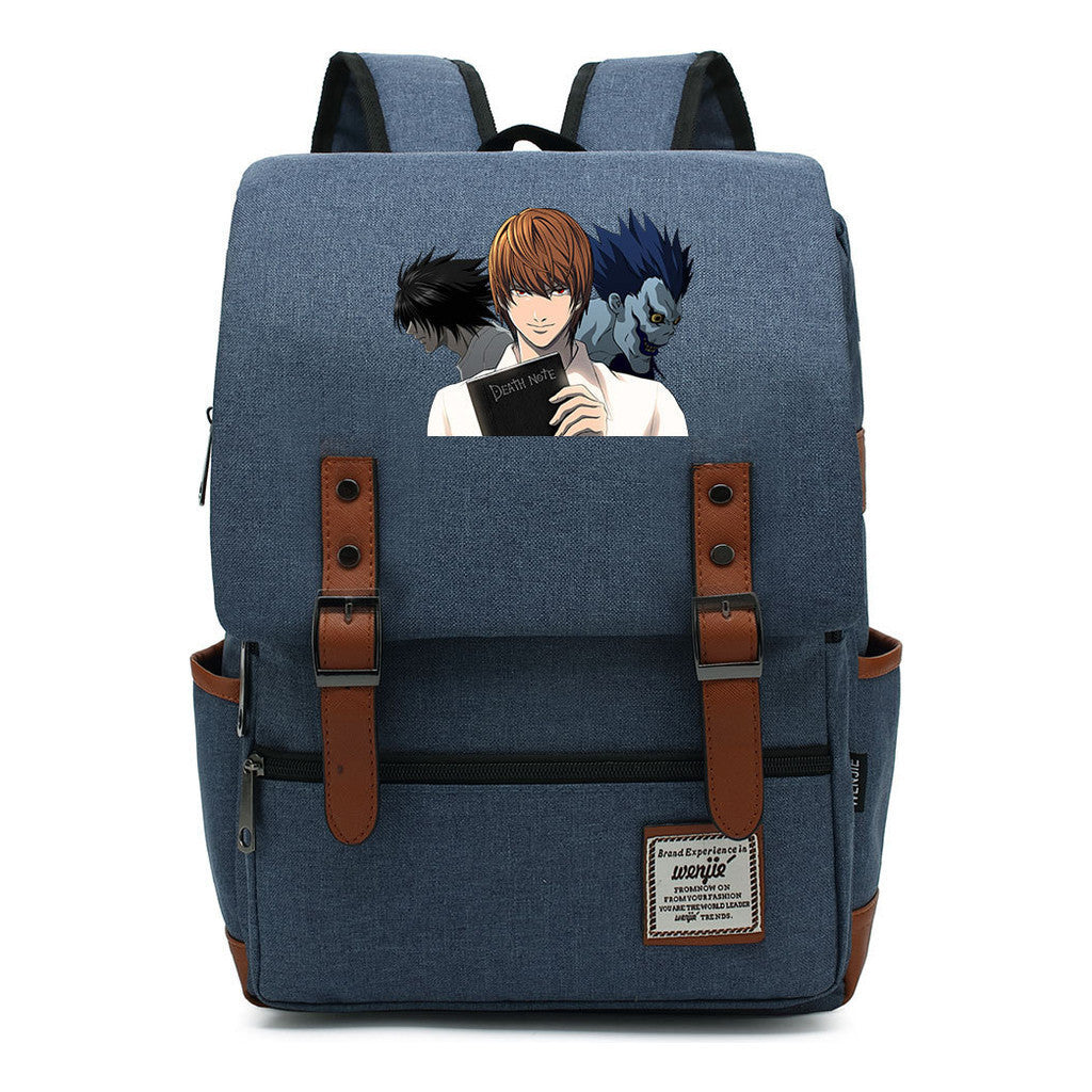 Manga Death Note Youth Student School Bag Men's And Women's Leisure Belt Buckle Backpack