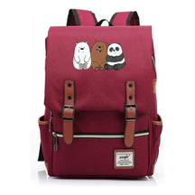 Cartoon Cute Three Bears Printed Youth School Bag For Men And Women Leisure Belt Buckle Classic Backpack