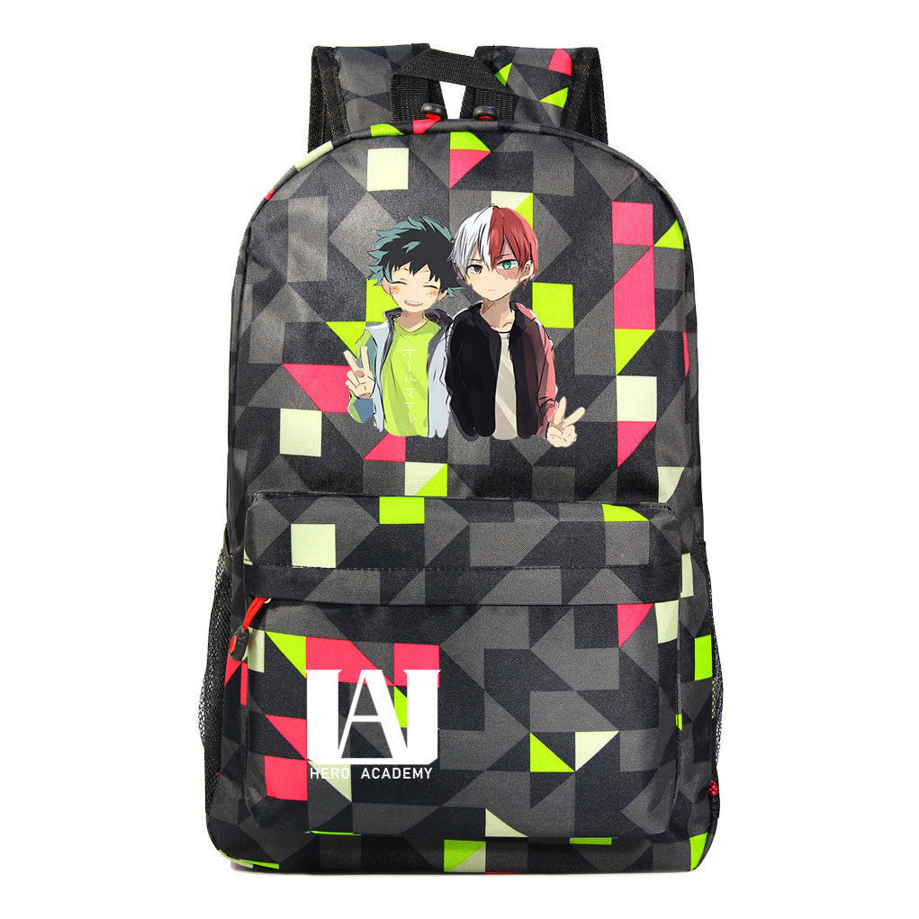 Anime My Heroes Academy Printed Youth Student Backpack Men's And Women's Leisure Backpack