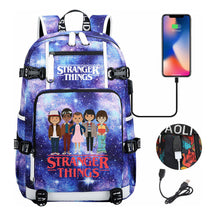 Strange Story Printed Usb Youth Student Backpack For Men And Women's Leisure Travel Backpack
