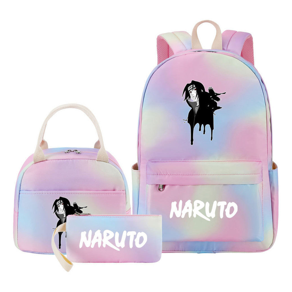 Naruto Teenage Girls School Bag Lunch Bag Three Piece Backpack Set