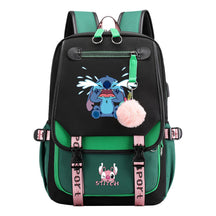 Interstellar Baby Stitch Usb Backpack For Boys And Girls Casual Woven Strap Flip Backpack