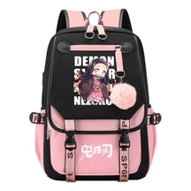 Cartoon Fashion Usb Youth School Bag For Boys And Girls Casual Ribbon Flip Backpack