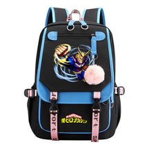My Heroes Academy Usb Youth Student Backpack With Casual Woven Strap Flip Back Backpack