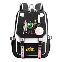 My Heroes Academy Usb Youth Student Backpack With Casual Woven Strap Flip Back Backpack