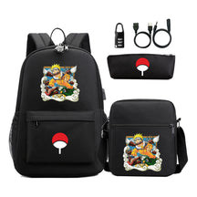 Naruto Usb Password Lock Year Student School Bag Three Piece Set Backpack Set