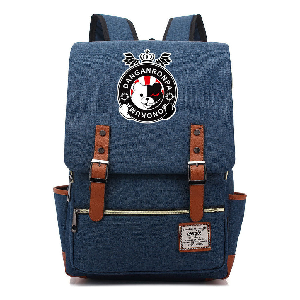 Printed Teenage Student Backpack For Men And Women With Casual Belt Buckle Classic Backpack