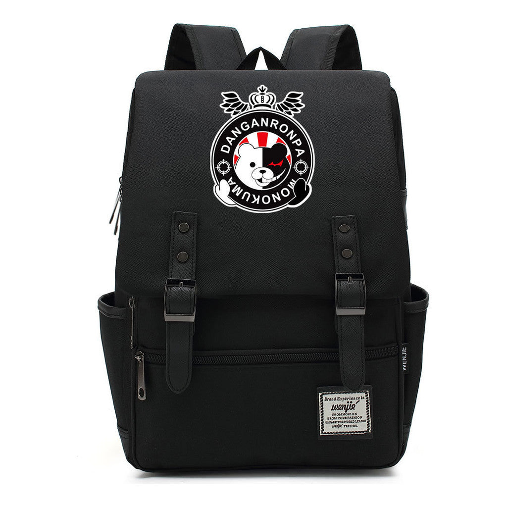 Printed Teenage Student Backpack For Men And Women With Casual Belt Buckle Classic Backpack
