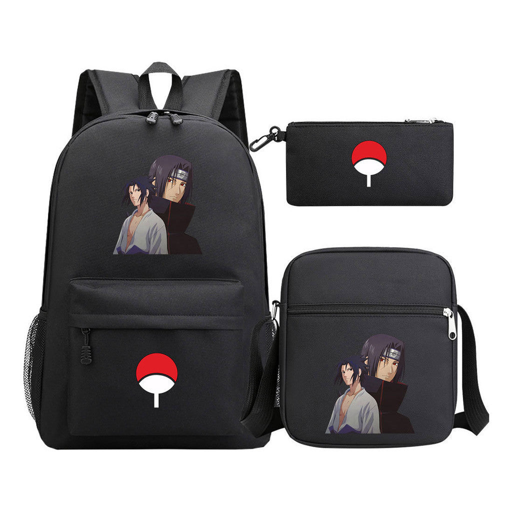 Anime Naruto Starry Sky Youth School Bag Three Piece Set For Men And Women Backpack Set