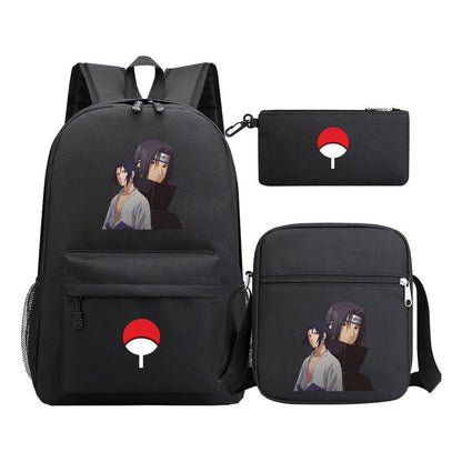 Anime Naruto Starry Sky Youth School Bag Three Piece Set For Men And Women Backpack Set