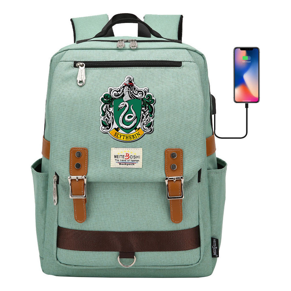 Usb Magnetic Buckle Student Backpack For Men And Women, Youth Leisure Backpack