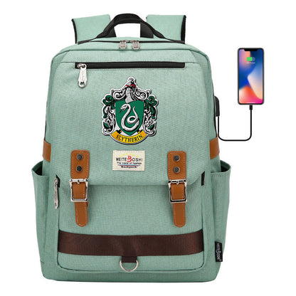 Usb Magnetic Buckle Student Backpack For Men And Women, Youth Leisure Backpack