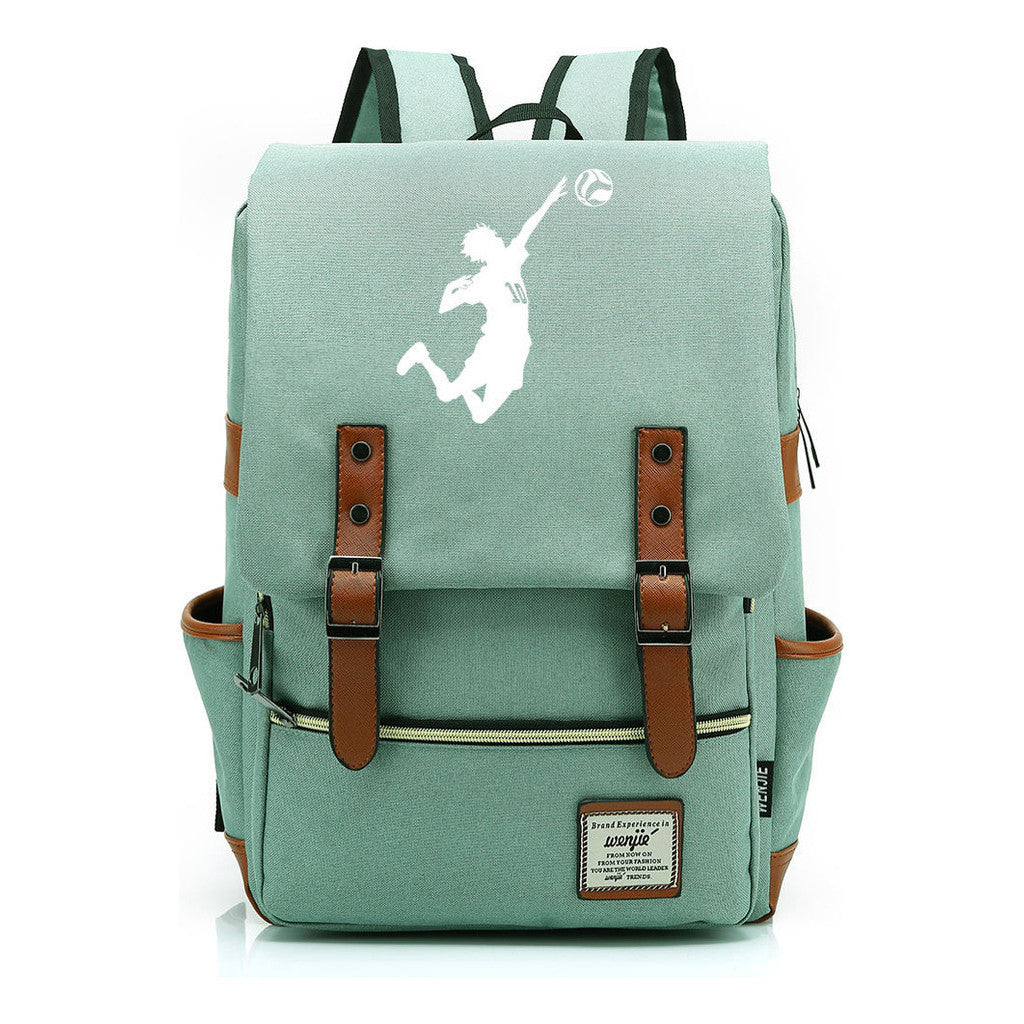 Volleyball Youth Printed Student School Bag Casual Belt Buckle Classic Backpack