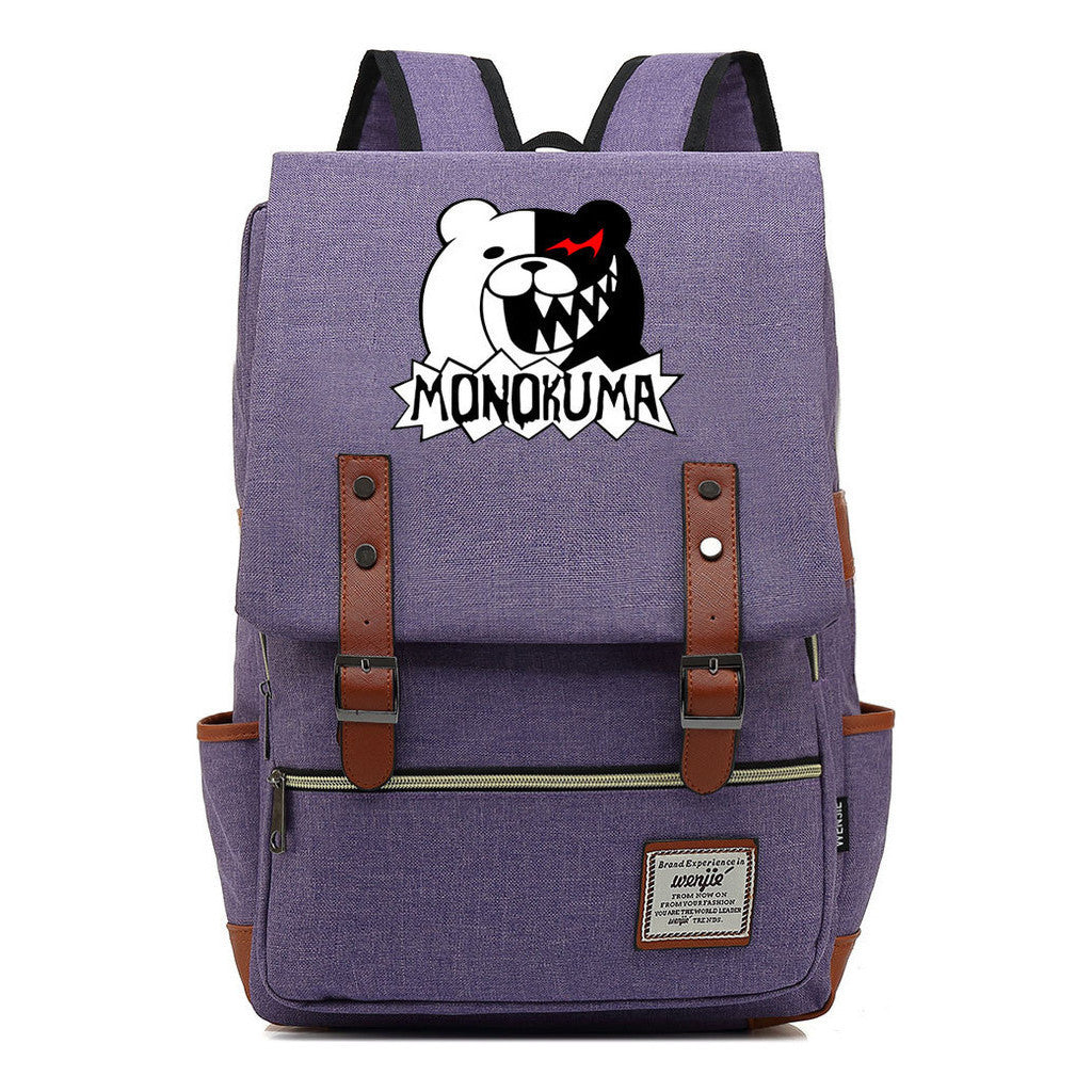 Printed Student Backpack With Men's And Women's Casual Belt Buckle, Classic Backpack