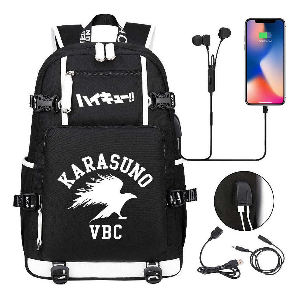 Volleyball Youth Usb Large Capacity Youth Student School Bag Men's And Women's Leisure Travel Backpack