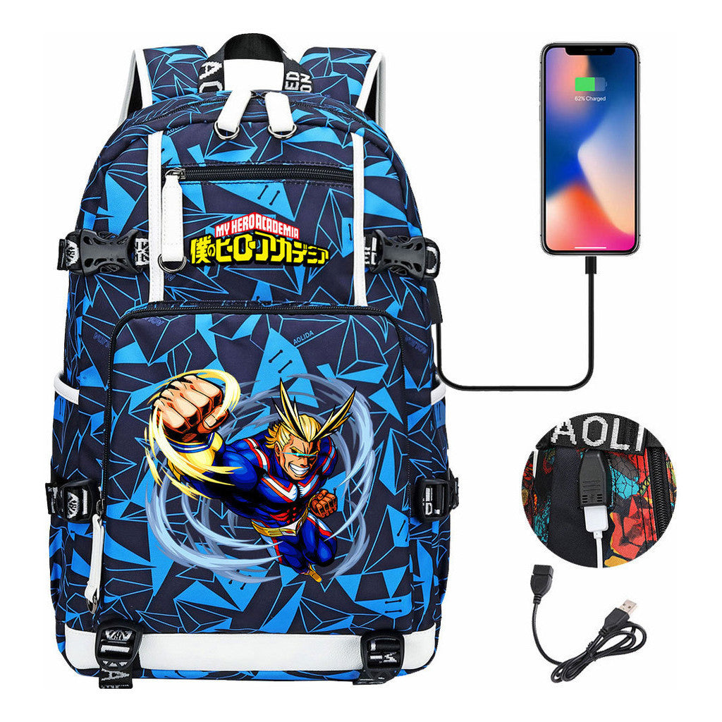 My Heroes Academy Usb Youth Student Backpack For Men And Women's Travel Backpacks