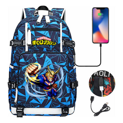My Heroes Academy Usb Youth Student Backpack For Men And Women's Travel Backpacks