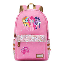 Pony Unicorn Youth Student School Bag Fragmented Canvas Girl Backpack