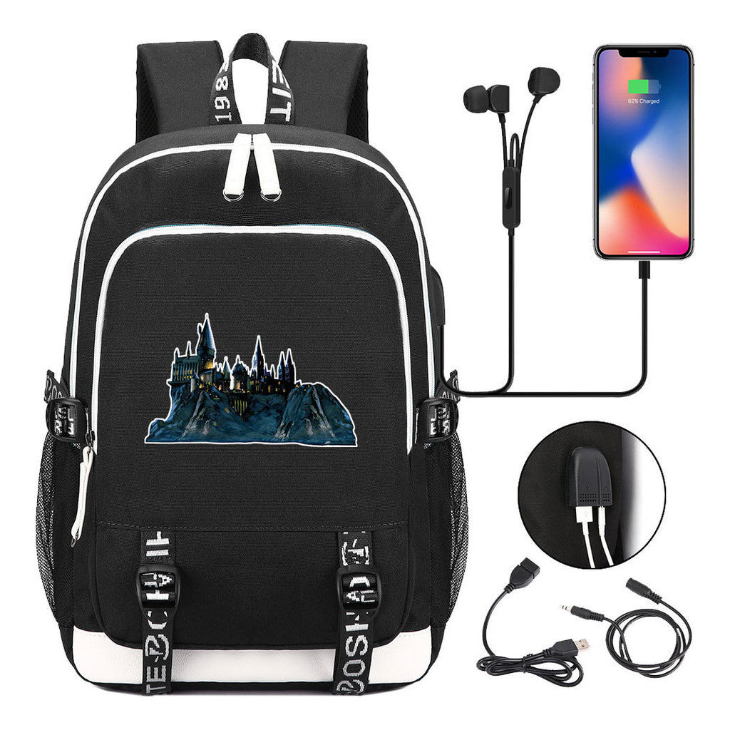 Magic School Youth Student Backpack Usb Men's And Women's Leisure Backpack