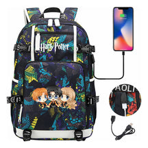School Of Witchcraft And Wizardry Usb Earphones, Youth Student Backpacks, Leisure Travel Backpacks