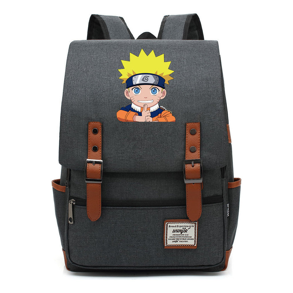 Naruto Printed Teenage Student Backpack For Men And Women, Casual Belt Buckle, Classic Backpack 38*27*12.5cm